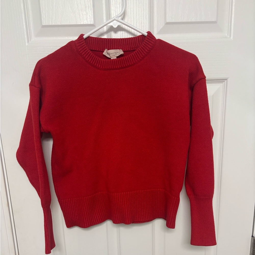 Philosophy Vibrant Red Crew Neck Sweater. Medium